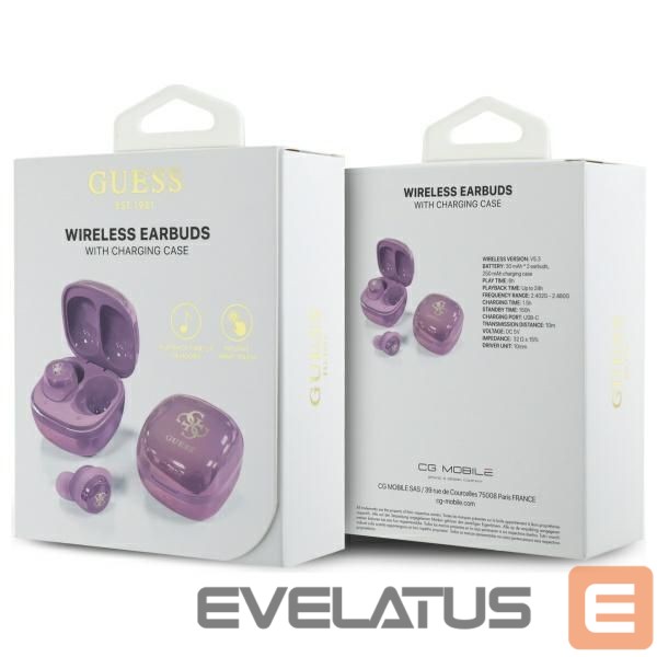 Other goods Guess Guess 4G Printed Logo Bluetooth TWS Headphones + Docking Station - Purple