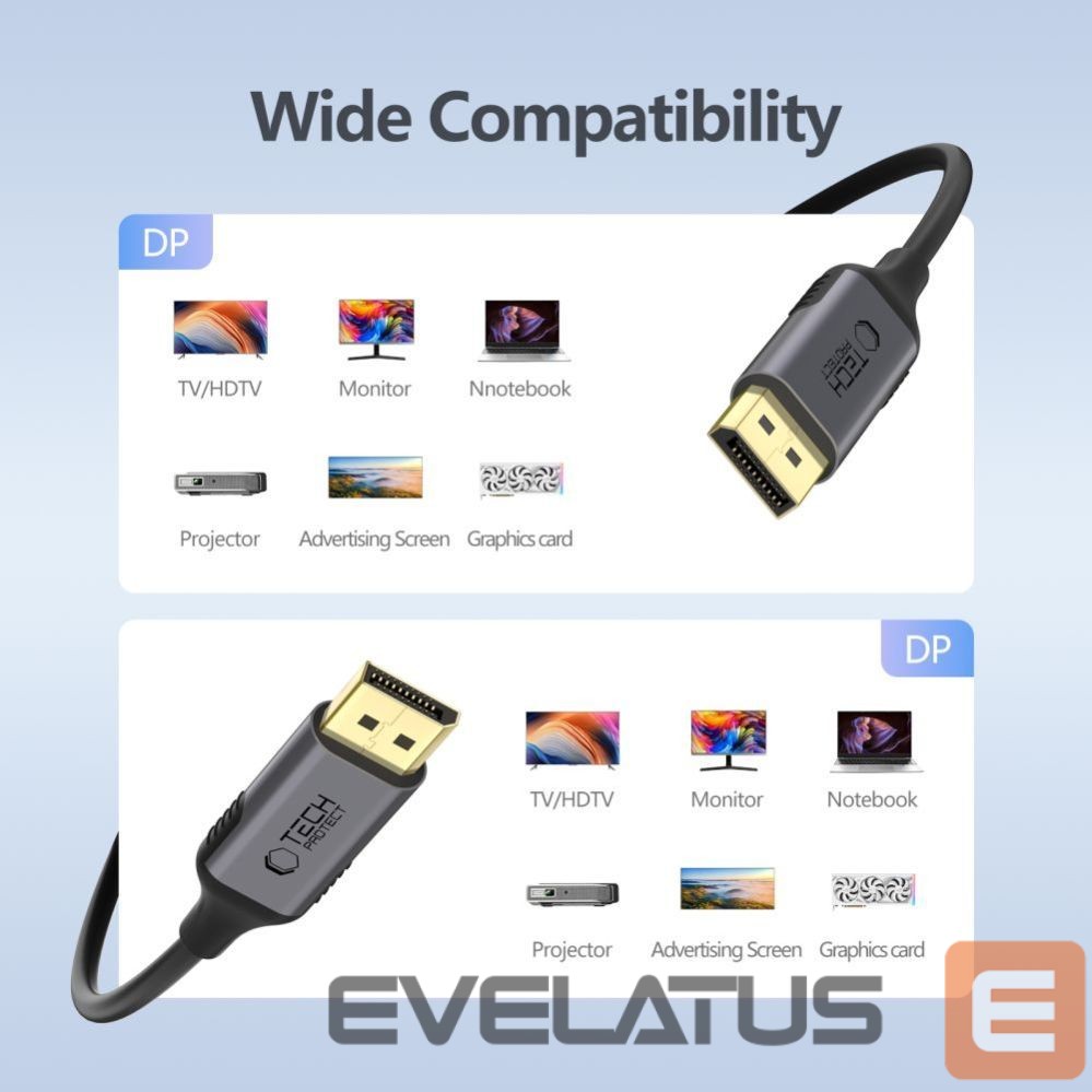 Other goods Tech-Protect Tech-Protect UltraBoost DisplayPort to DisplayPort 1.4 4K 60Hz Cable 2m - Black