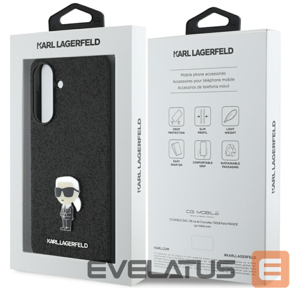 Other goods Karl Lagerfeld Karl Lagerfeld Fixed Glitter Ikonik Logo Metal Pin Case for Samsung Galaxy A56 - Black