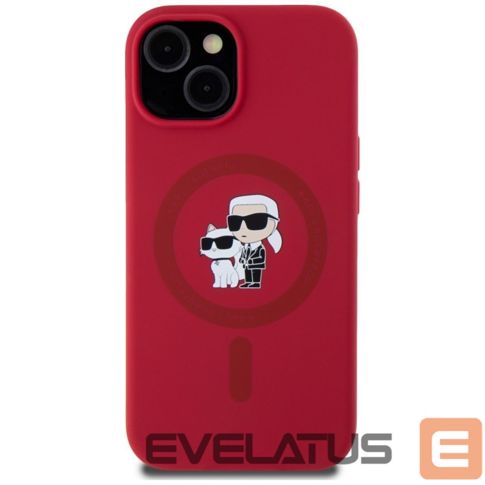 Other goods Karl Lagerfeld Karl Lagerfeld Silicone Karl&Choupette Heads Ring MagSafe iPhone 15 Case - Red