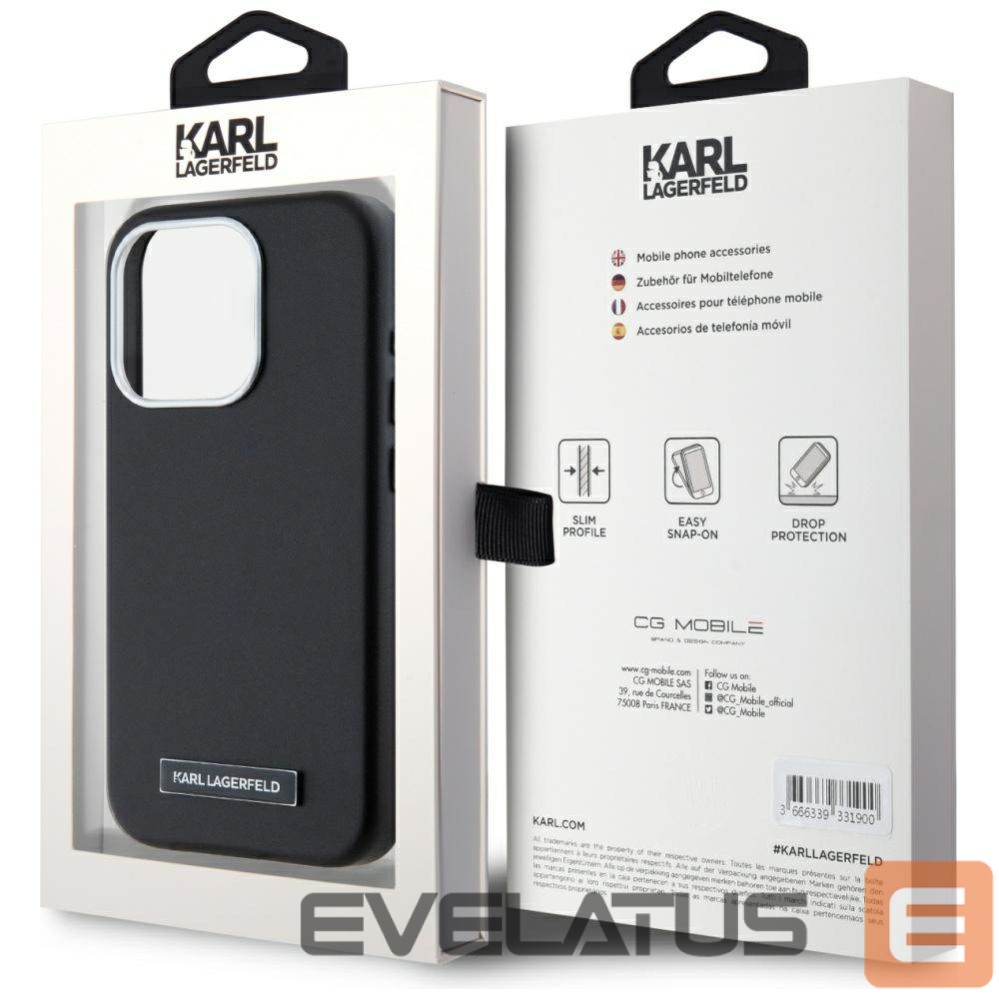 Other goods Karl Lagerfeld Karl Lagerfeld FW Metal Plate MagSafe iPhone 15 Pro Max Case - Black