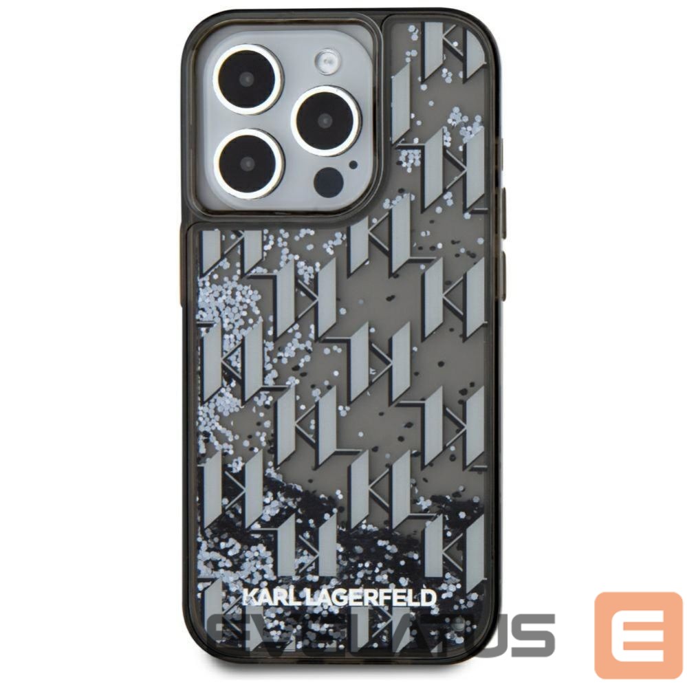 Other goods Karl Lagerfeld Karl Lagerfeld Liquide Glitter Monogram Gradient iPhone 15 Pro Case - Black