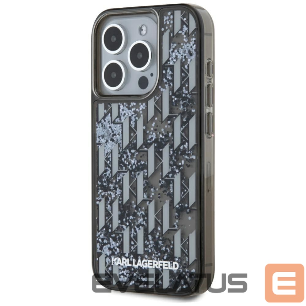 Other goods Karl Lagerfeld Karl Lagerfeld Liquide Glitter Monogram Gradient iPhone 15 Pro Case - Black