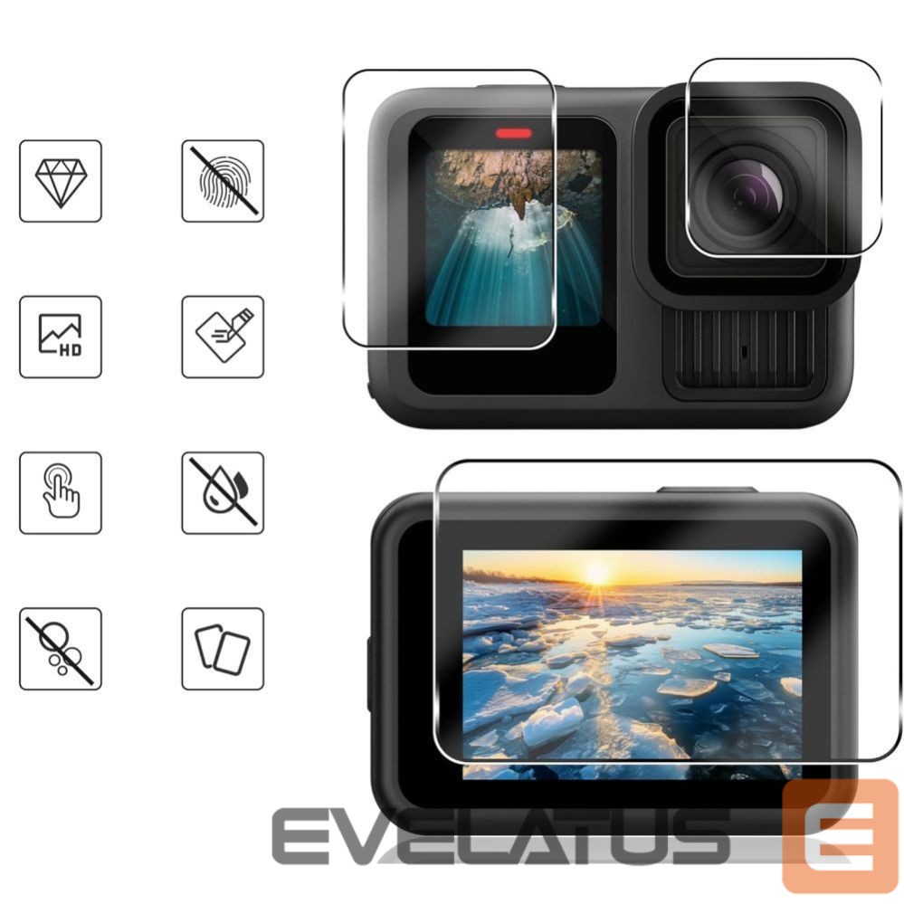 Other goods Tech-Protect Tech-Protect Glass Fit+ 2-pack tempered glass for GoPro Hero 9 / 10 / 11 / 12 - transparent
