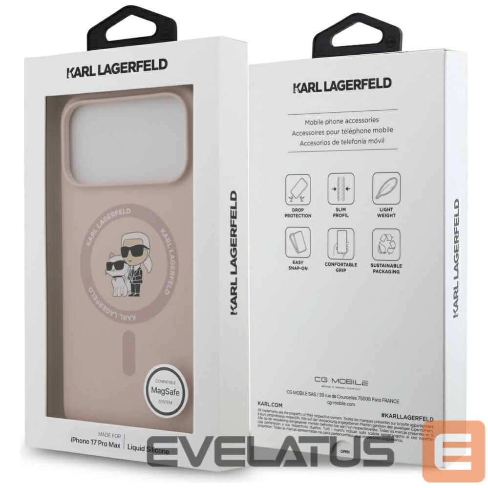 Other goods Karl Lagerfeld Karl Lagerfeld Silicone Karl&Choupette Ring MagSafe Case for iPhone 17 Pro Max - Pink