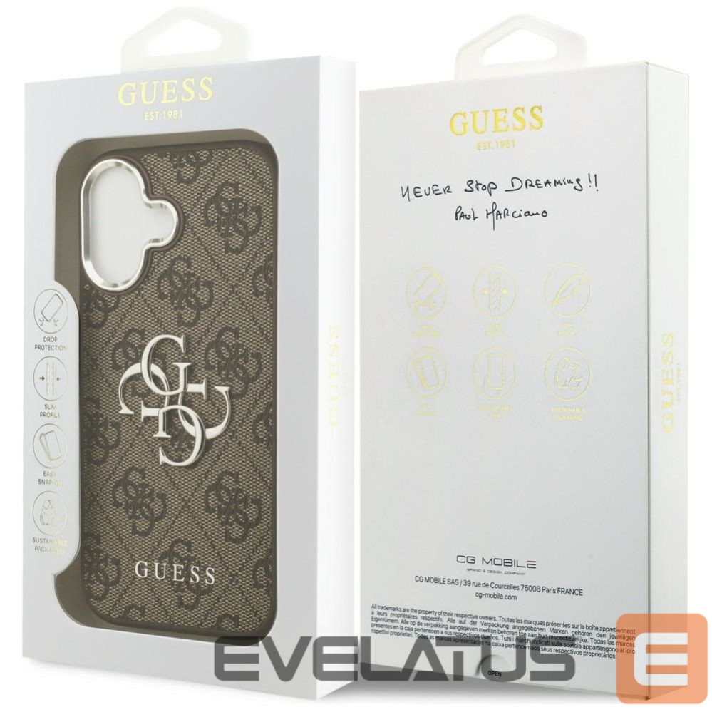 Other goods Guess Guess 4G Big 4G Classic Logo case for iPhone 17 - brown and silver