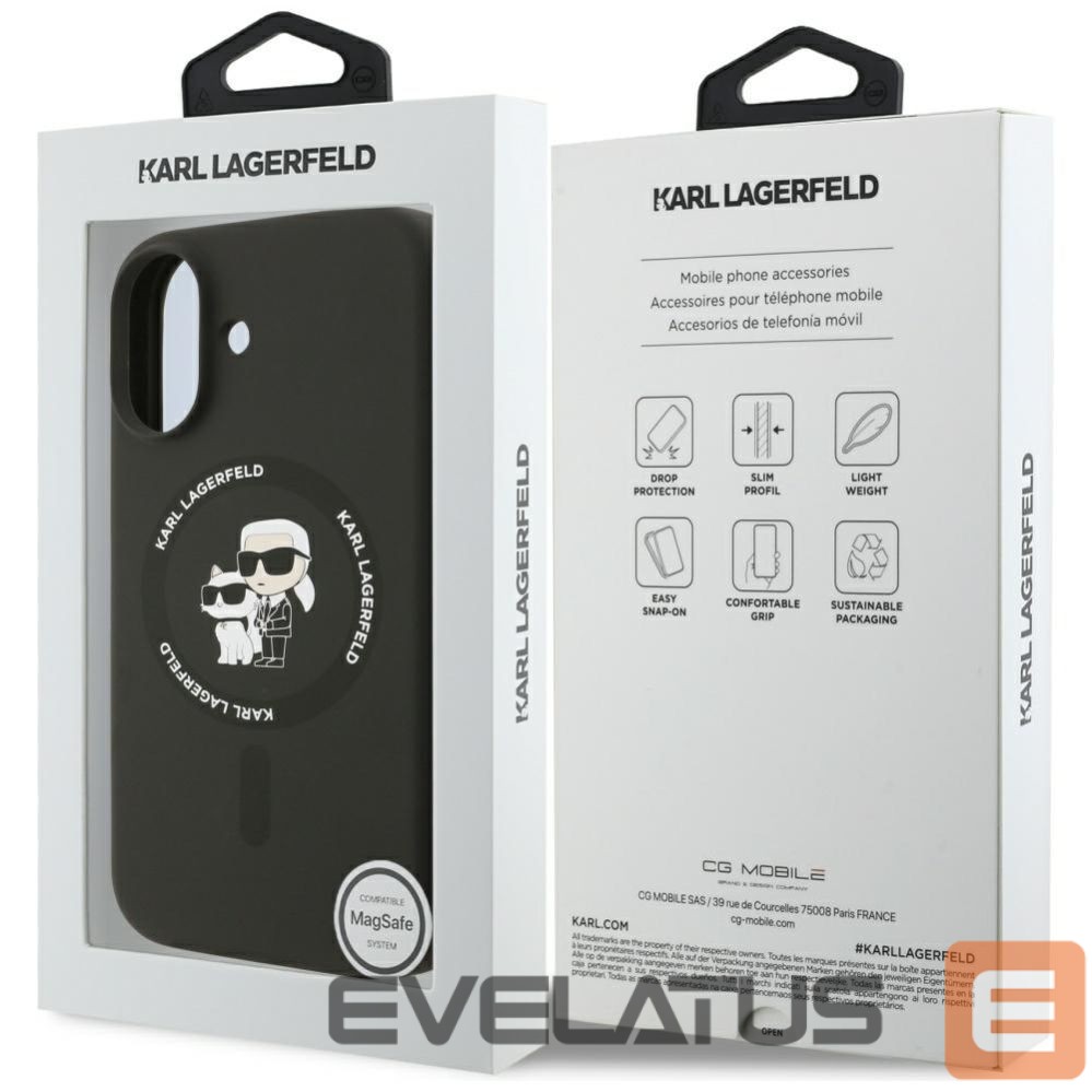 Other goods Karl Lagerfeld Karl Lagerfeld Silicone Karl&Choupette Ring MagSafe Case for iPhone 17 - Black