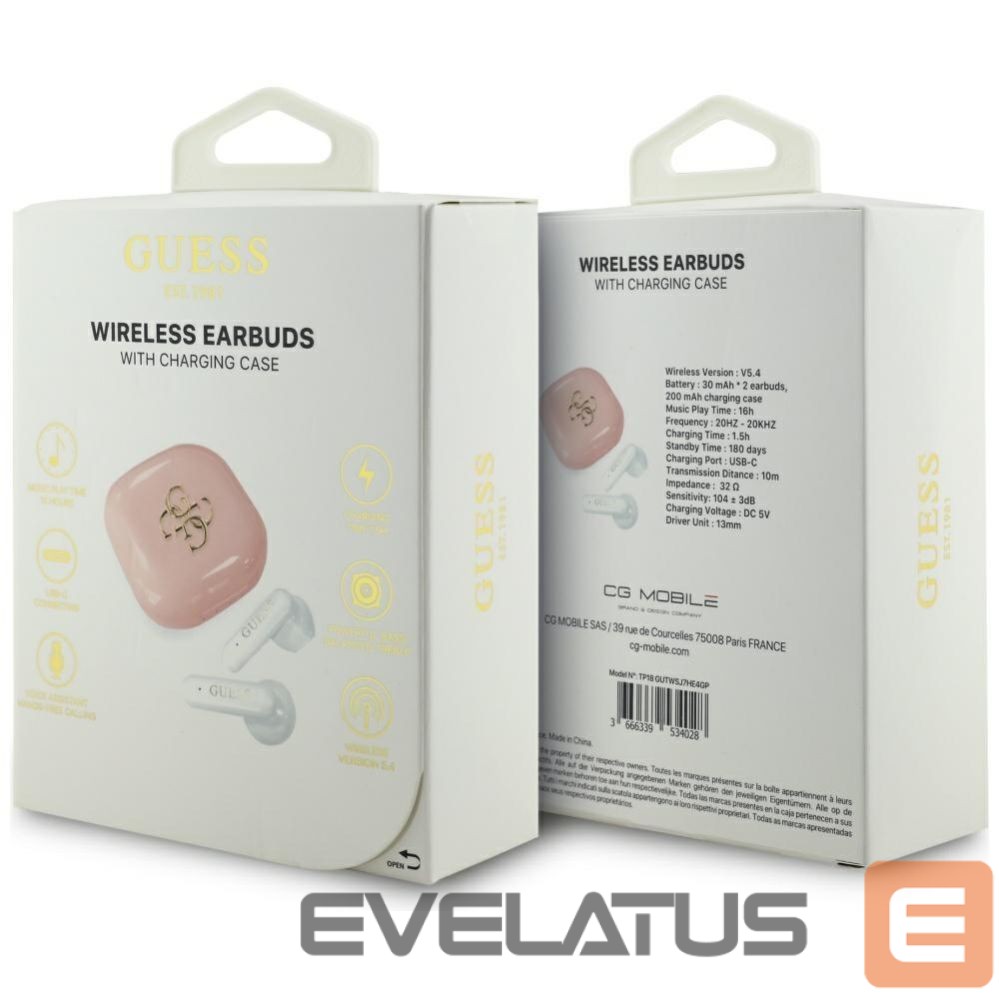 Other goods Guess Guess 4G Metal Logo TWS Wireless Headphones - Pink