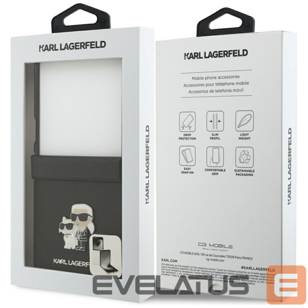 Other goods Karl Lagerfeld Karl Lagerfeld Saffiano Karl&Choupette Pin Case for Samsung Galaxy Z Flip 7 - Black