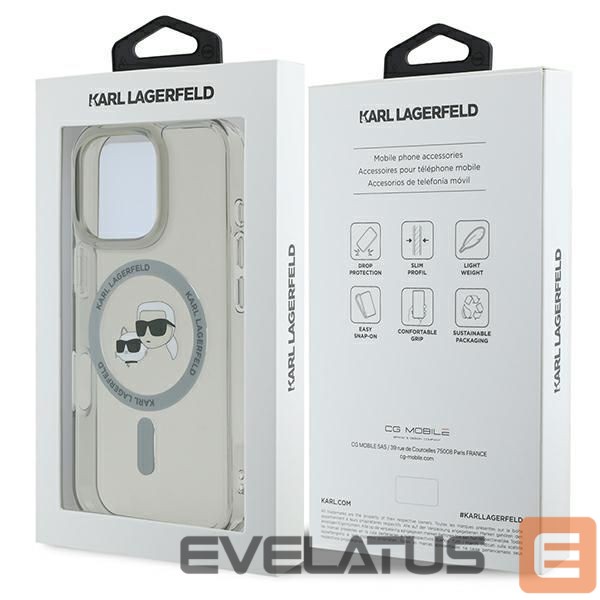 Other goods Karl Lagerfeld Karl Lagerfeld IML Metal Karl&Choupette Head MagSafe Case for iPhone 16 Pro - Black