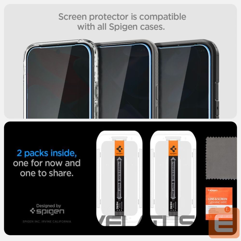 Other goods Spigen Spigen Glas.TR "Ez Fit" Privacy HD 2-pack privacy glass for Google Pixel 9 / 9 Pro