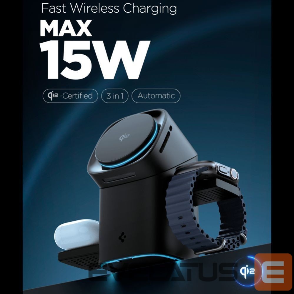 Other goods Spigen Spigen Essential EF223MS 3-in-1 QI2 Wireless Charger - Black