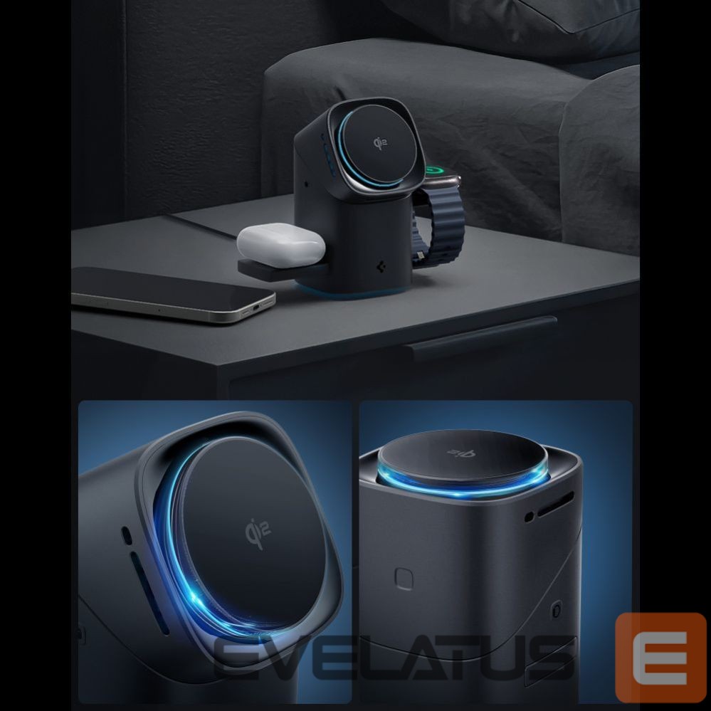 Other goods Spigen Spigen Essential EF223MS 3-in-1 QI2 Wireless Charger - Black