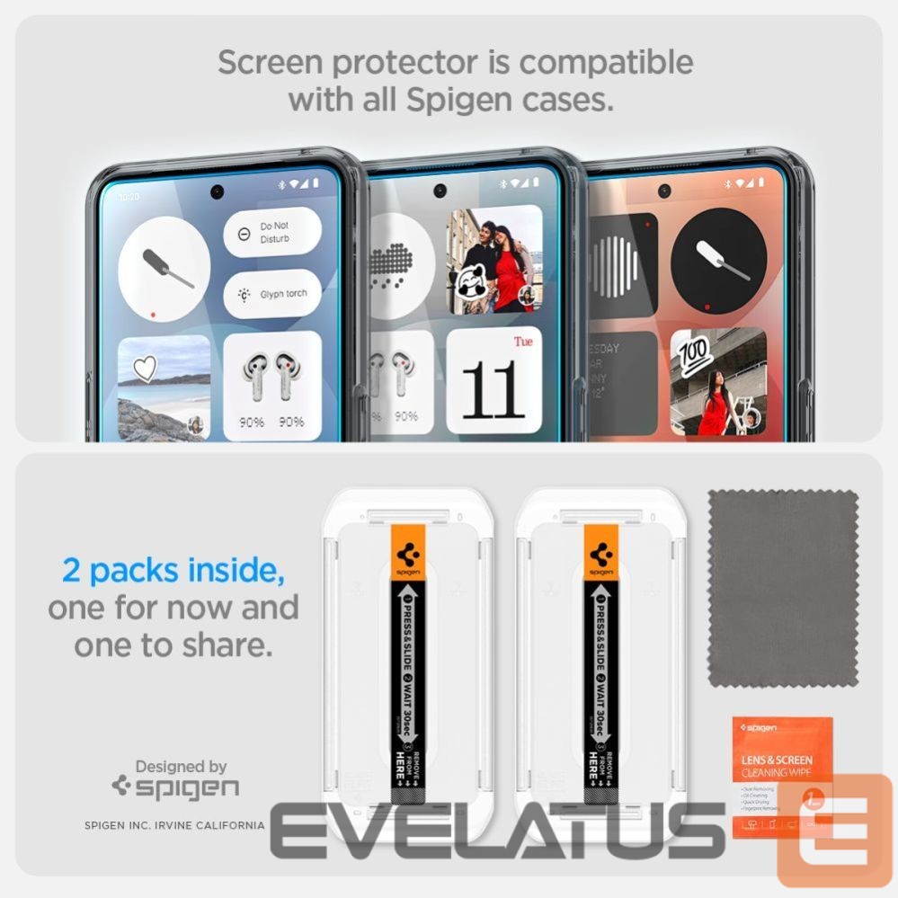 Other goods Spigen Spigen Glas.TR EZ Fit Tempered Glass 2-pack for Nothing Phone 3 - Transparent