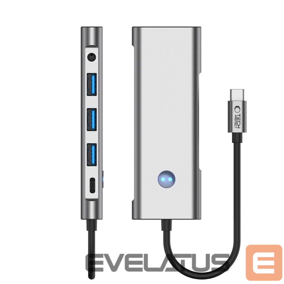 Other goods Tech-Protect Tech-Protect HB04 HUB Adapter 9in1 USB-C + USB2.0 + USB3.0 + HDMI 4K 60Hz + SD / TF + PD100W + AV3.5 - gray