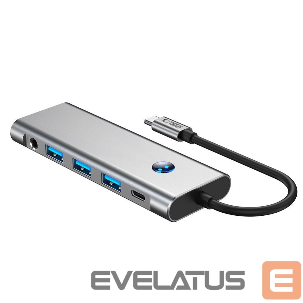 Other goods Tech-Protect Tech-Protect HB04 HUB Adapter 9in1 USB-C + USB2.0 + USB3.0 + HDMI 4K 60Hz + SD / TF + PD100W + AV3.5 - gray