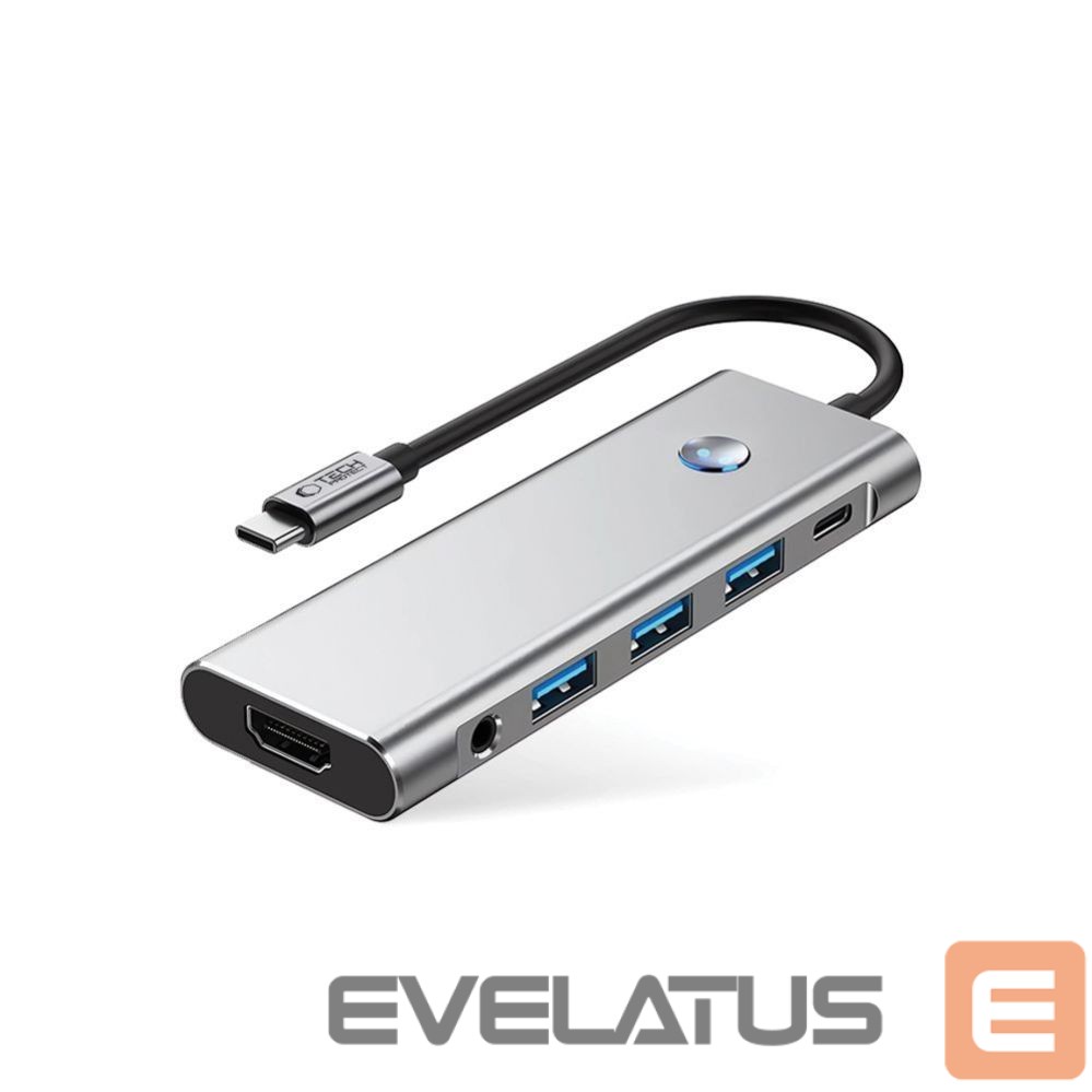 Other goods Tech-Protect Tech-Protect HB04 HUB Adapter 9in1 USB-C + USB2.0 + USB3.0 + HDMI 4K 60Hz + SD / TF + PD100W + AV3.5 - gray