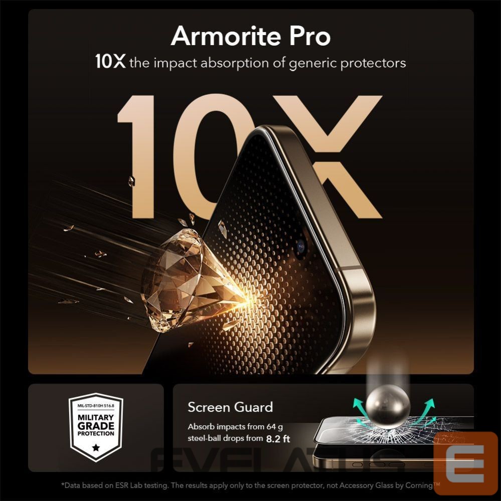 Other goods ESR ESR UltraFit Armorite Pro Tempered Glass for iPhone 17 Pro Max - Clear