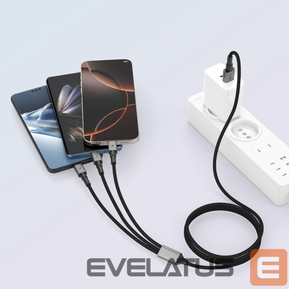 Other goods Tech-Protect Tech-Protect UltraBoost DNA 3in1 USB-C / Micro-USB / Lightning cable 120 cm - gray