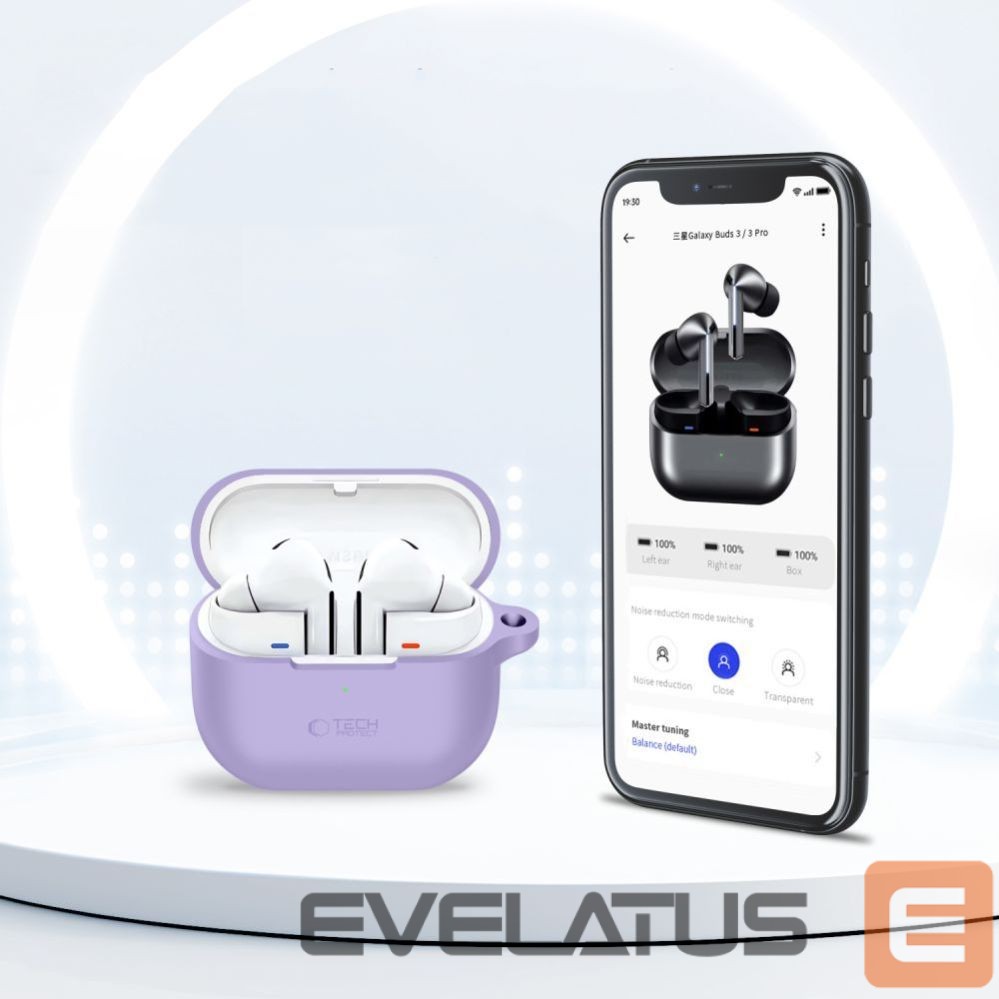Other goods Tech-Protect Tech-Protect Silicone Hook Case for Samsung Galaxy Buds 3 / 3 FE / 3 Pro - Purple