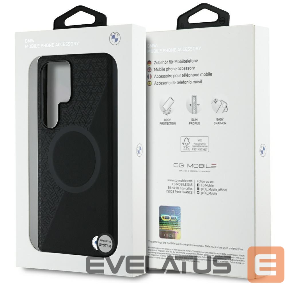 Other goods BMW BMW Leather Half Textured MagSafe Case for Samsung Galaxy S25 Ultra - Black