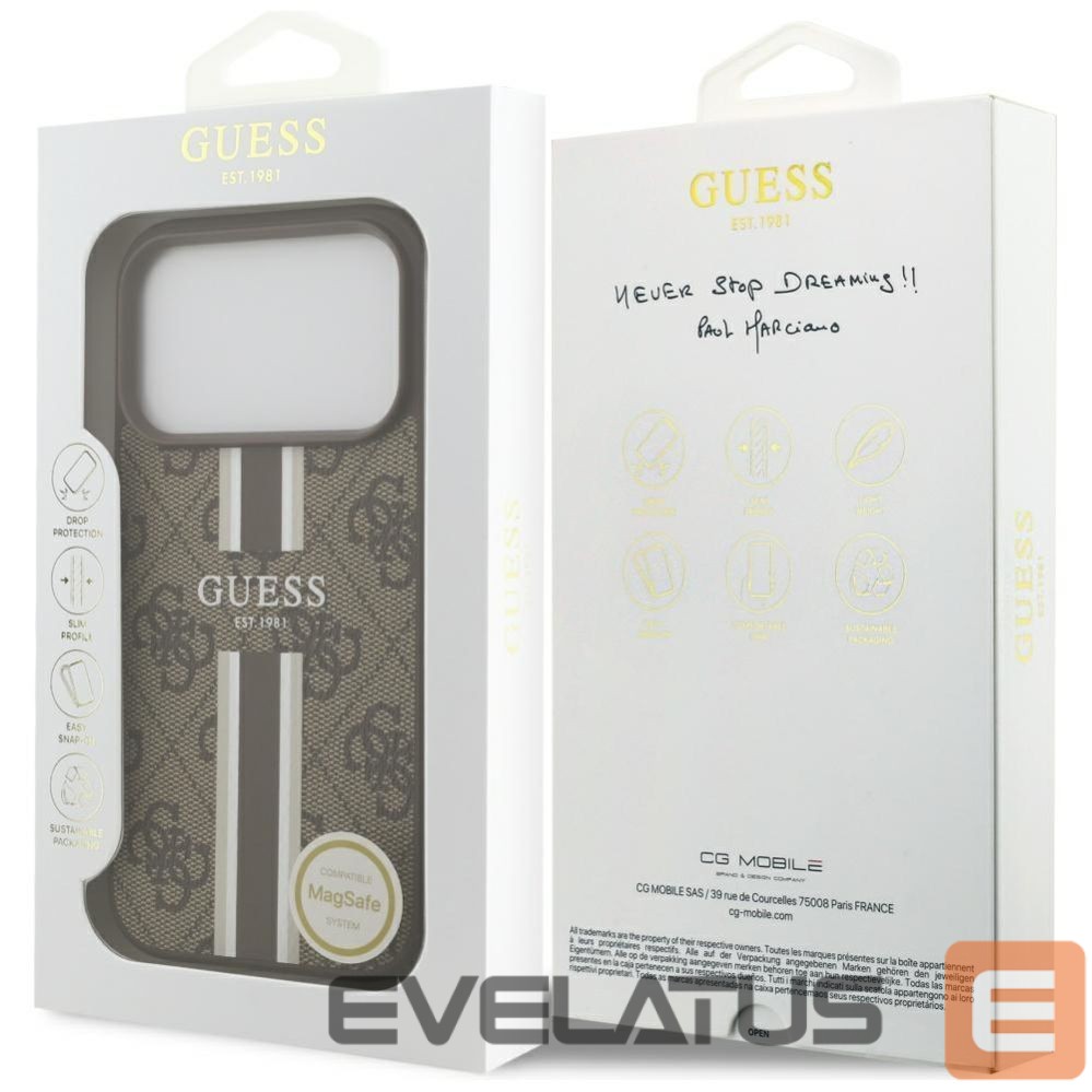 Other goods Guess Guess 4G Printed Stripes MagSafe case for iPhone 17 Pro - brown