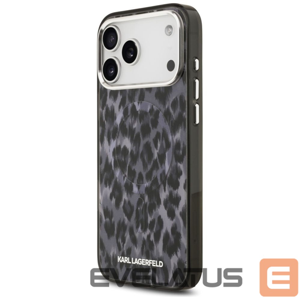 Back panel cover Karl Lagerfeld Karl Lagerfeld IML Leopard Pattern MagSafe Case for iPhone 17 Pro Max - Black