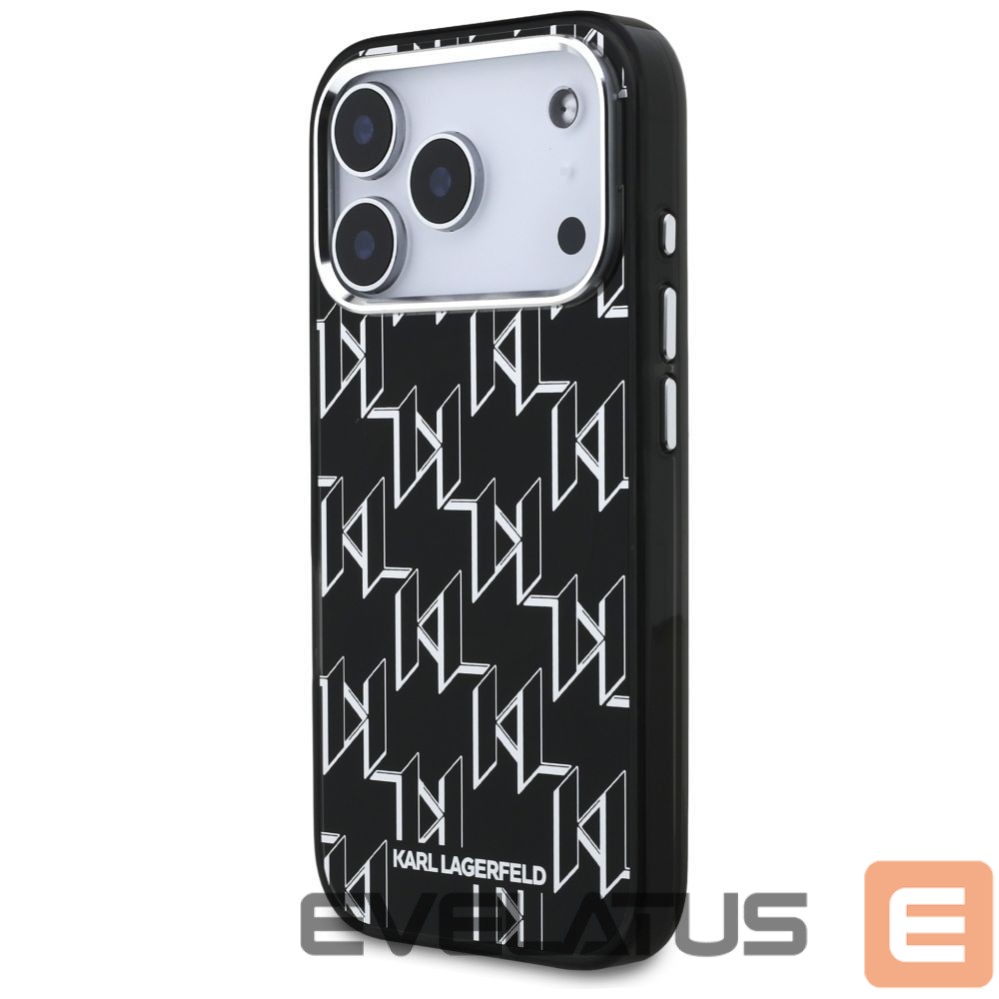 Back panel cover Karl Lagerfeld Karl Lagerfeld IML KL Monogram MagSafe Case for iPhone 17 Pro - Black