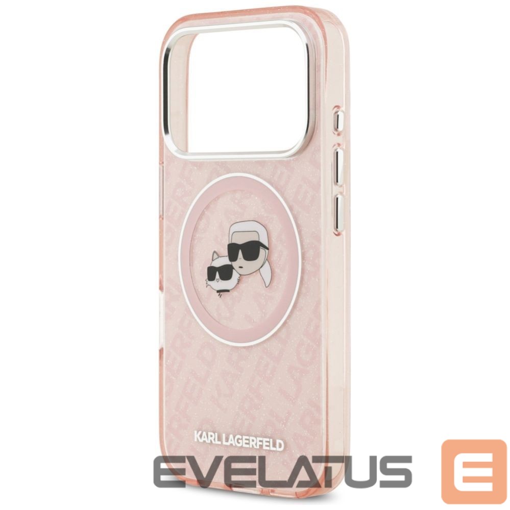 Other goods Karl Lagerfeld Karl Lagerfeld IML Glitter Karl & Choupette Heads Logo MagSafe Case for iPhone 17 Pro - Pink