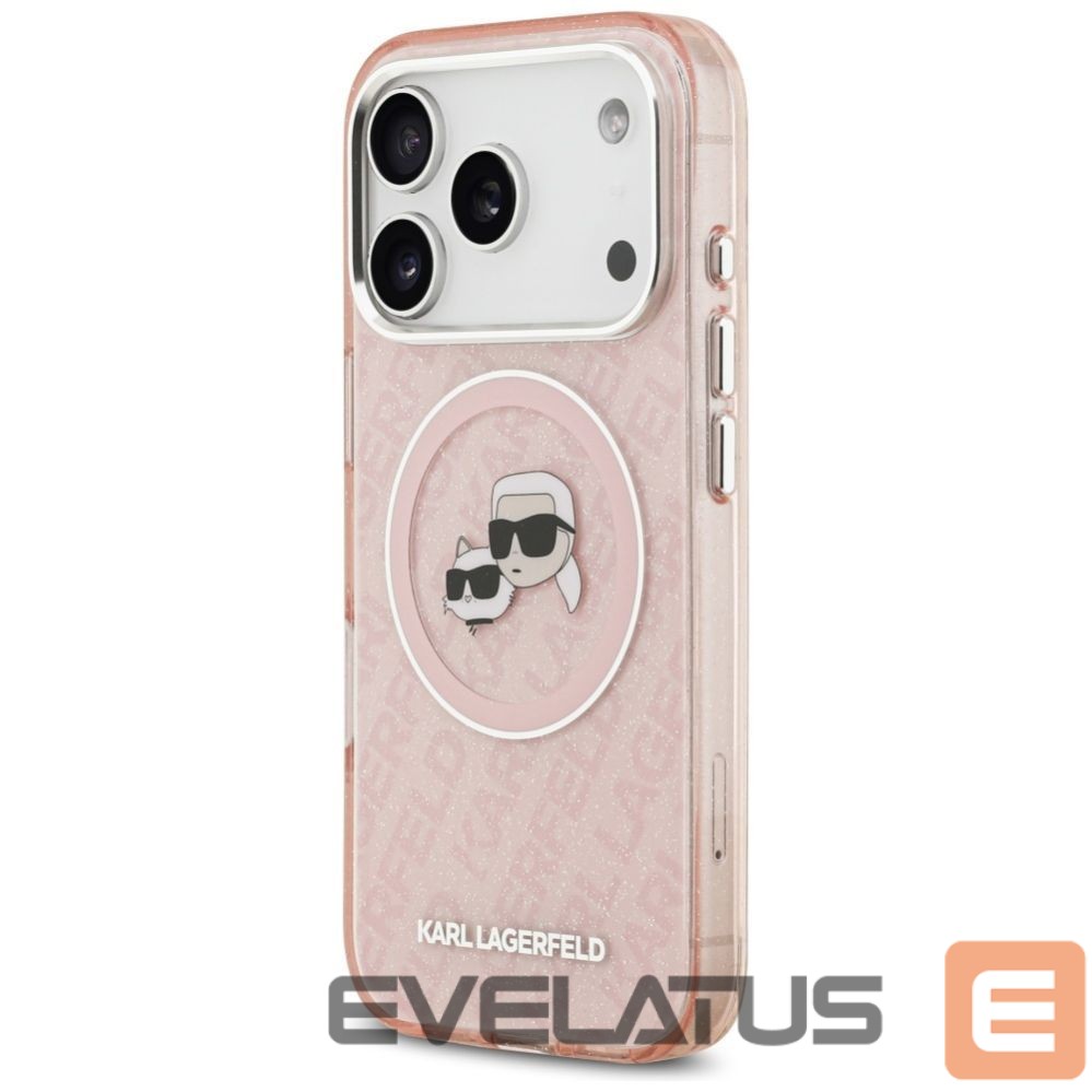 Other goods Karl Lagerfeld Karl Lagerfeld IML Glitter Karl & Choupette Heads Logo MagSafe Case for iPhone 17 Pro - Pink