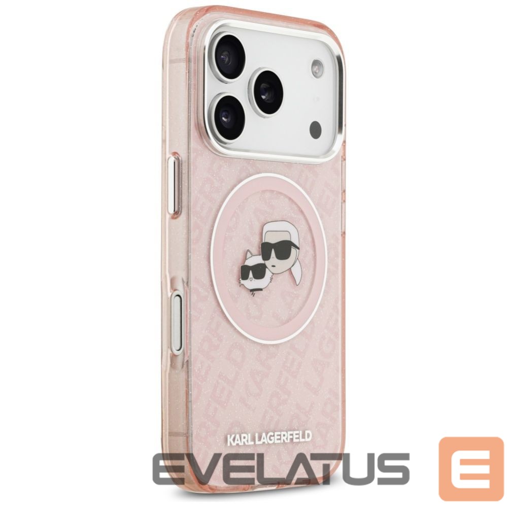 Other goods Karl Lagerfeld Karl Lagerfeld IML Glitter Karl & Choupette Heads Logo MagSafe Case for iPhone 17 Pro - Pink