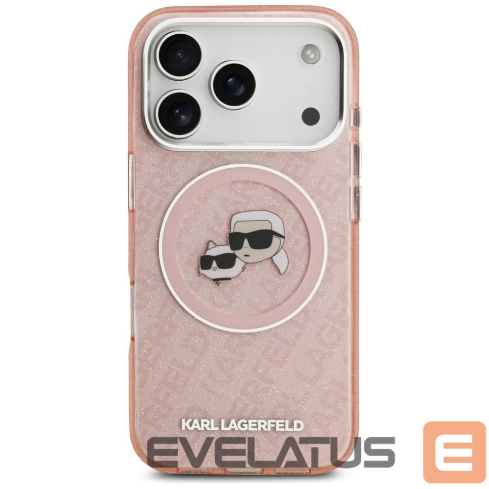 Other goods Karl Lagerfeld Karl Lagerfeld IML Glitter Karl & Choupette Heads Logo MagSafe Case for iPhone 17 Pro - Pink