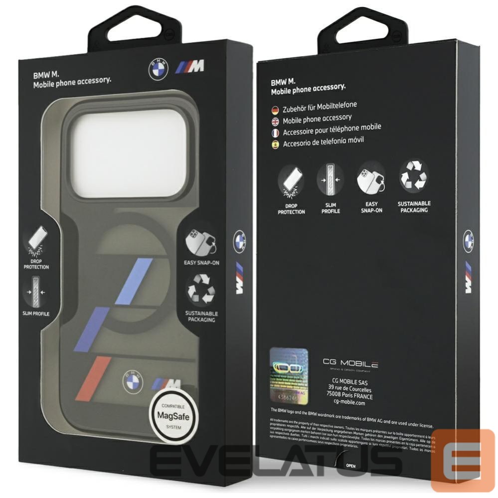Other goods BMW BMW M IML Metal Buttons Tricolor Lines MagSafe Case for iPhone 17 Pro - Black