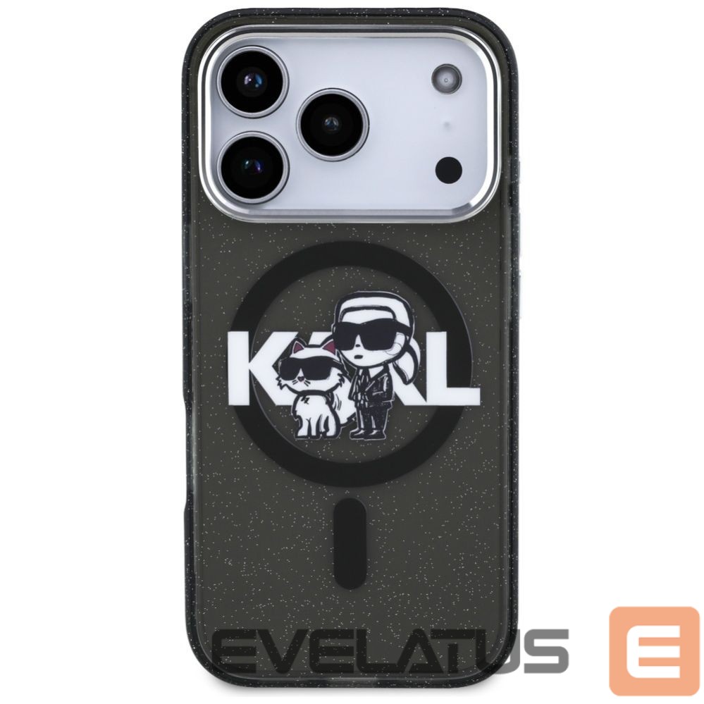 Other goods Karl Lagerfeld Karl Lagerfeld IML Glitter Karl & Choupette Sketch Logo MagSafe Case for iPhone 17 Pro - Black