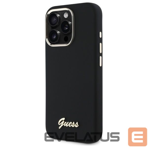 Other goods Guess Guess Silicone Script Metal Logo & Frame Case for iPhone 16 Pro Max - Black