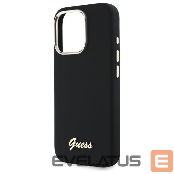 Other goods Guess Guess Silicone Script Metal Logo & Frame Case for iPhone 16 Pro Max - Black