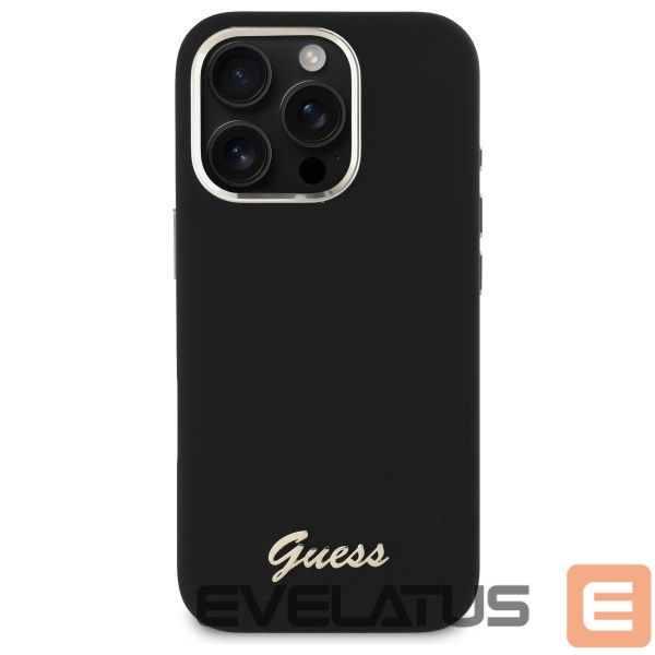Other goods Guess Guess Silicone Script Metal Logo & Frame Case for iPhone 16 Pro Max - Black