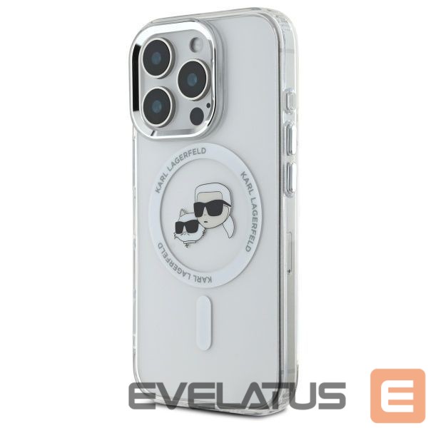 Other goods Karl Lagerfeld Karl Lagerfeld IML Metal Karl&Choupette Head MagSafe Case for iPhone 16 Pro Max - White