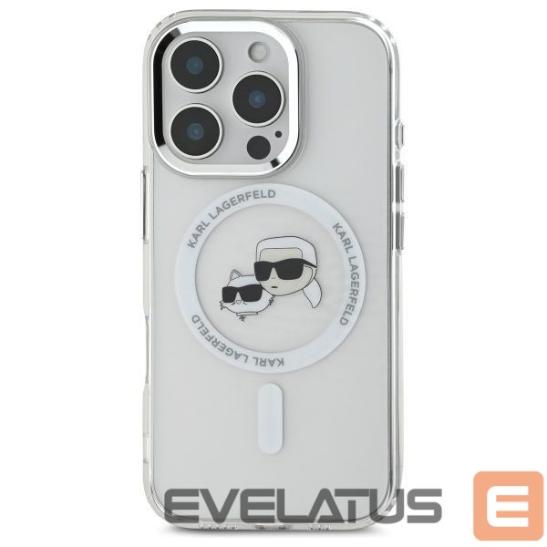 Other goods Karl Lagerfeld Karl Lagerfeld IML Metal Karl&Choupette Head MagSafe Case for iPhone 16 Pro Max - White