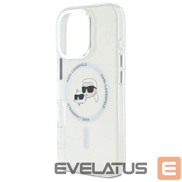 Other goods Karl Lagerfeld Karl Lagerfeld IML Metal Karl&Choupette Head MagSafe Case for iPhone 16 Pro Max - White