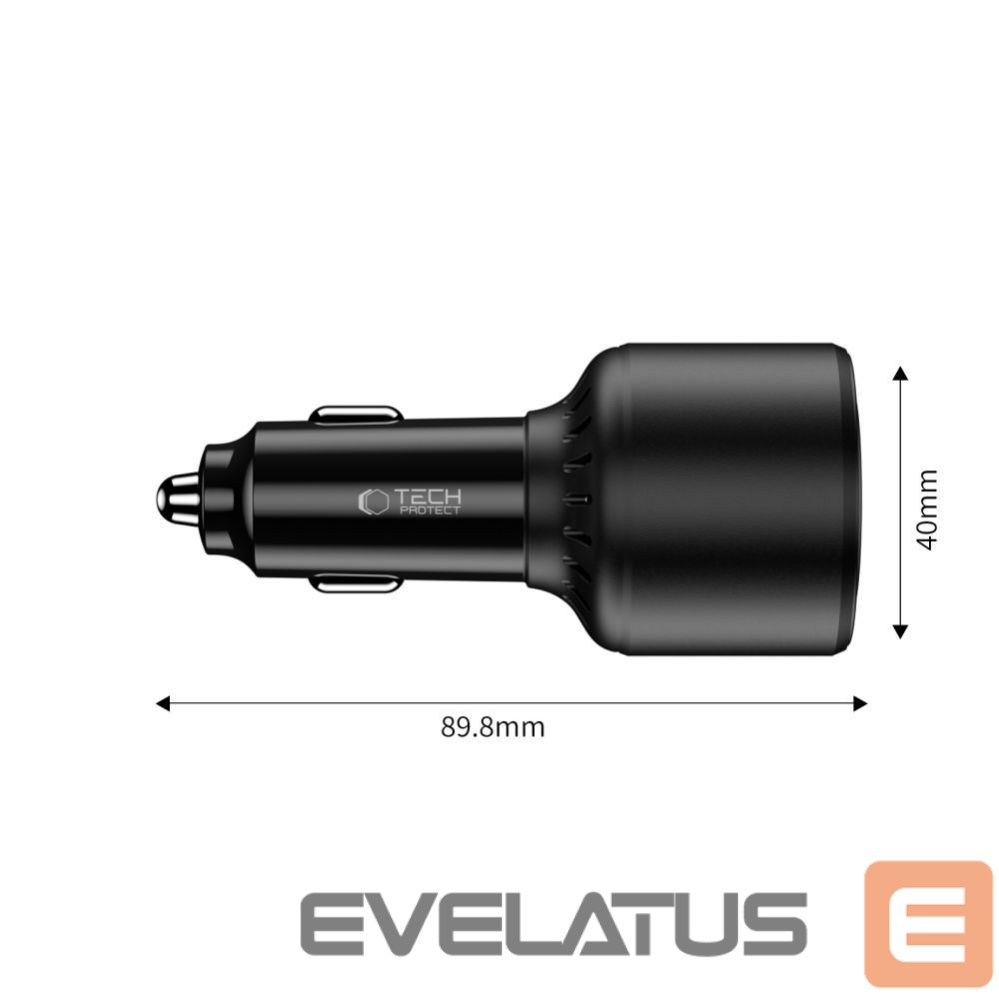 Other goods Tech-Protect CC04 3-port PD175W car charger - black