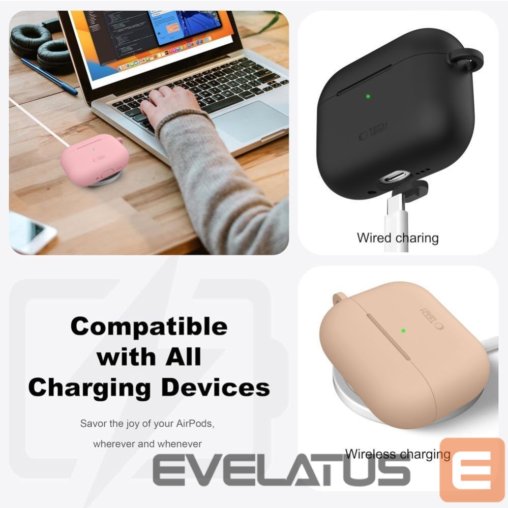Other goods Tech-Protect Tech-Protect Silicone Hook Case for AirPods Pro 3 - Black