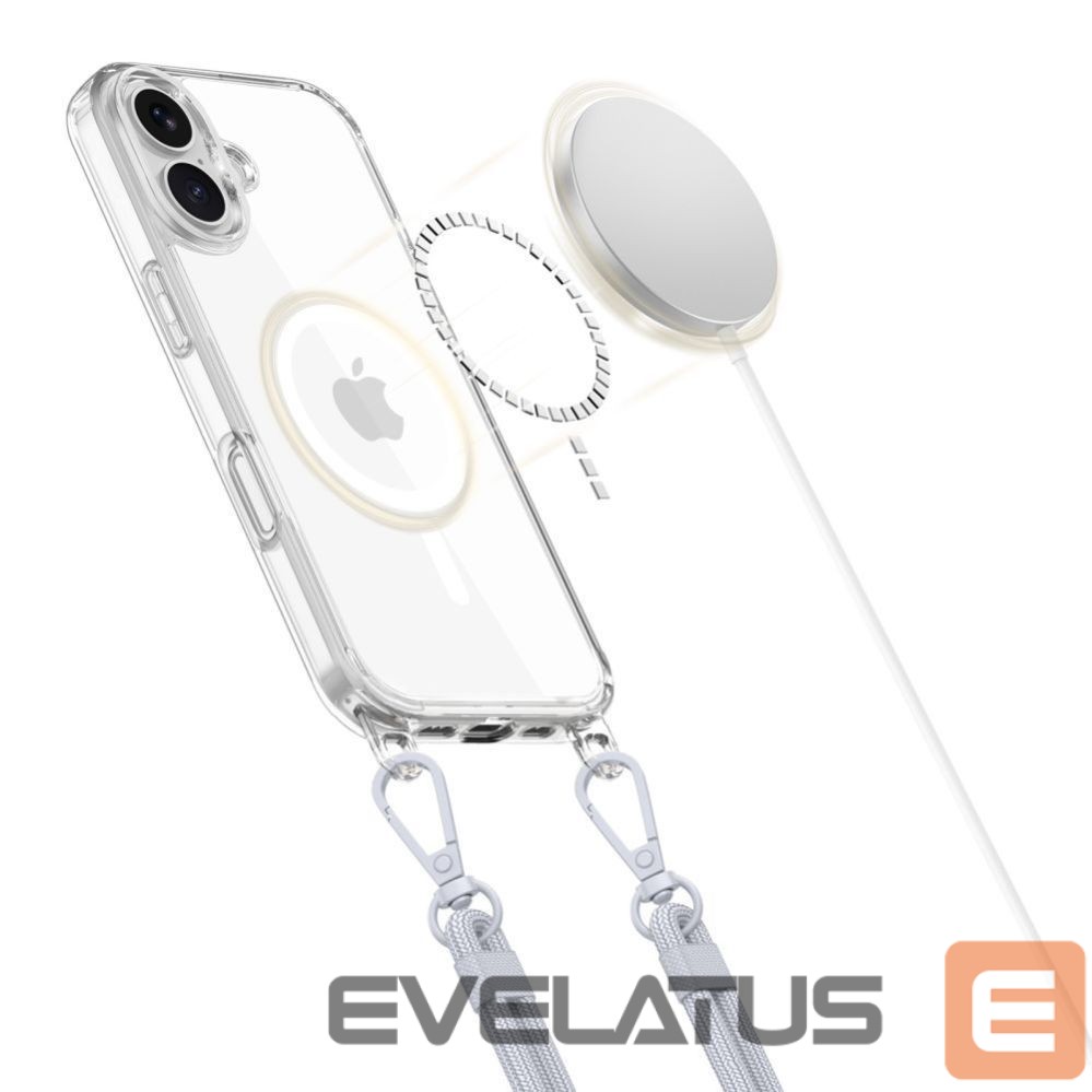 Other goods Tech-Protect Tech-Protect Flexair Chain MagSafe Case for iPhone 16 - Clear + 2 Lanyards (Pink and Gray)