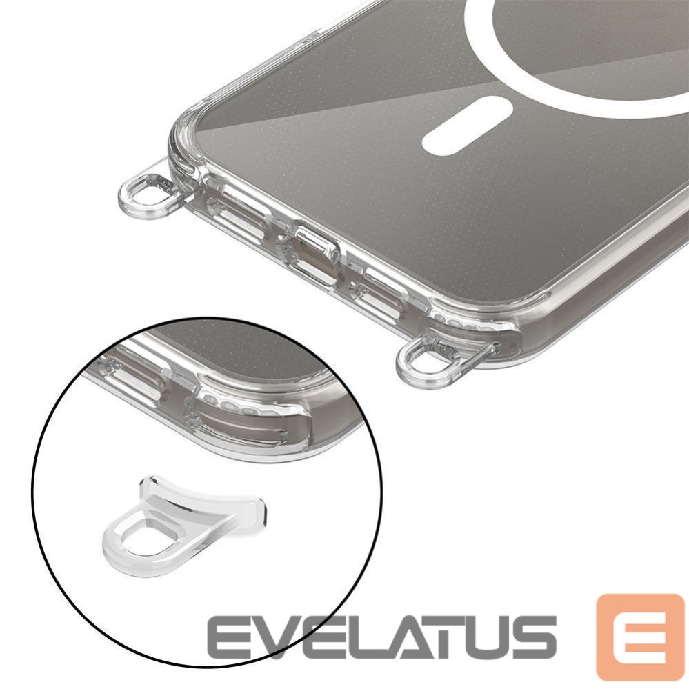 Other goods Tech-Protect Tech-Protect Flexair Chain MagSafe Case for iPhone 16 - Clear + 2 Lanyards (Pink and Gray)