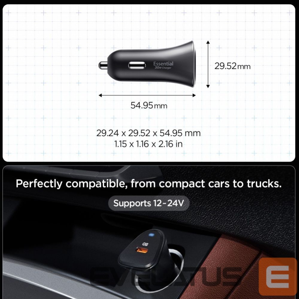 Other goods Spigen Spigen Essential EV301 30W Car Charger - Black