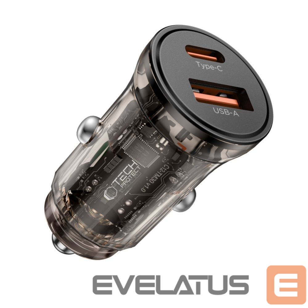 Other goods Tech-Protect Tech-Protect CC01 30W 2-Port USB-A / USB-C Car Charger - Black