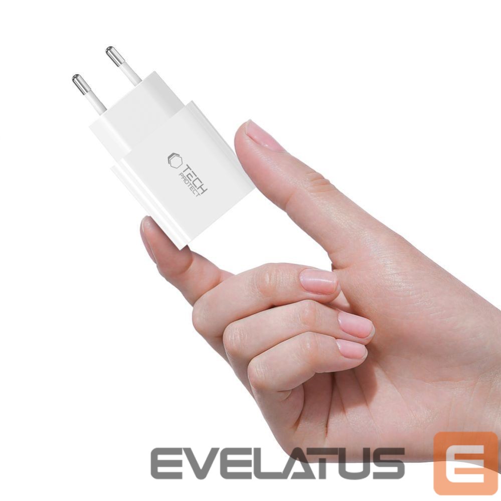 Other goods Tech-Protect Tech-Protect NC20W Wall Charger with 100 cm USB-C / Lightning Cable - White
