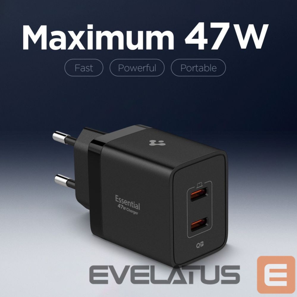 Other goods Spigen Spigen Essential EE472EU 2-port USC-C 47W wall charger - black