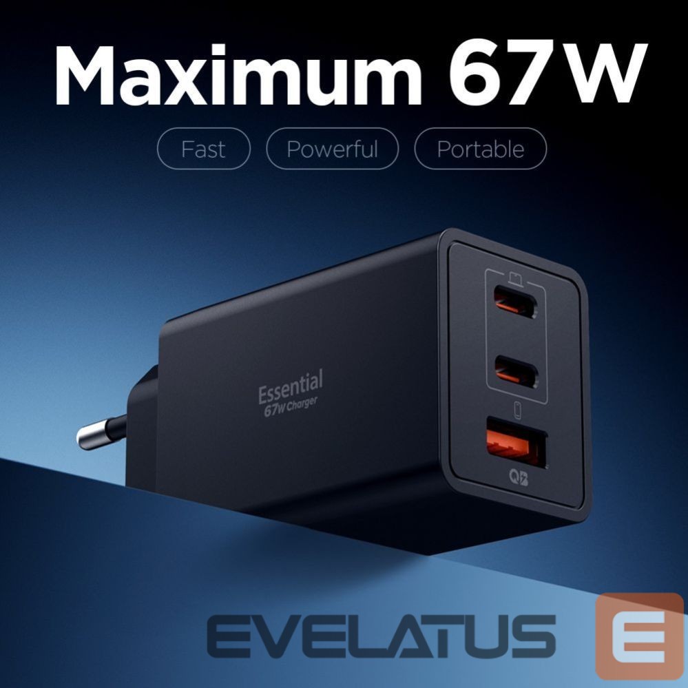 Other goods Spigen Spigen Essential EE673EU 3-port charger 2xUSB-C 1xUSB-A 67W - black