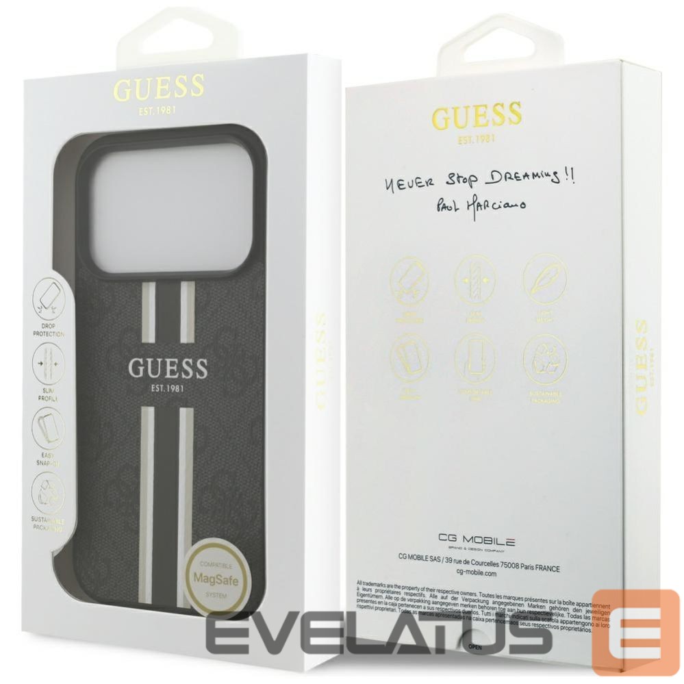 Other goods Guess Guess 4G Printed Stripes MagSafe case for iPhone 17 Pro - black
